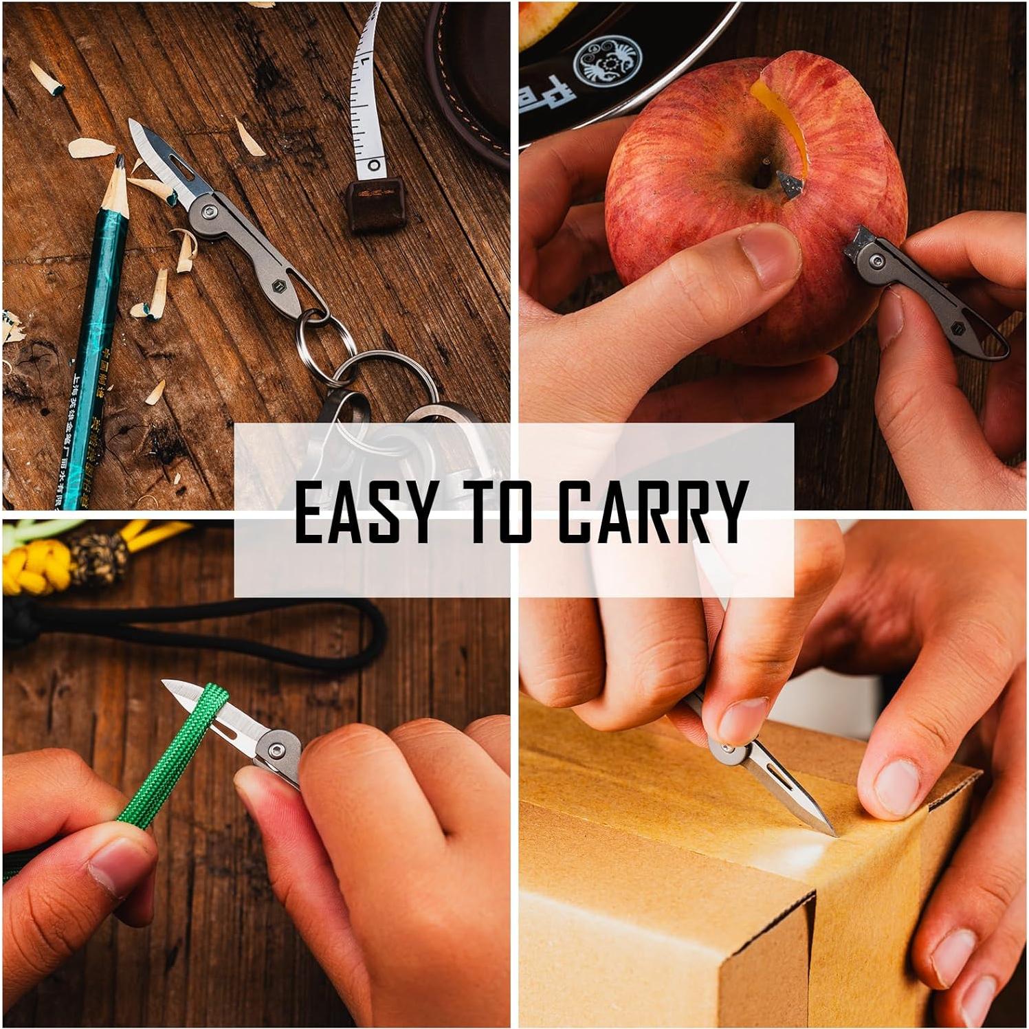 Cuchillo de bolsillo KeyUnity KK05 de titanio 7cr17Mov gris