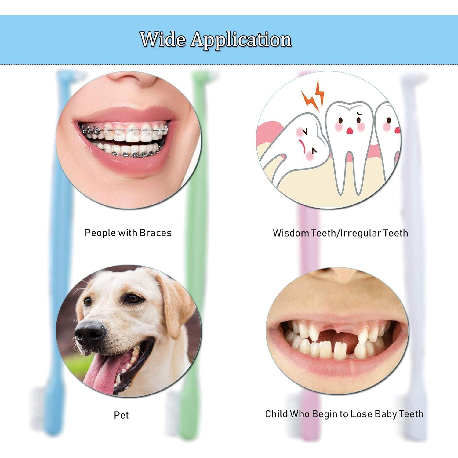 Cepillo Ortodóntico Doble Extremo HRASY 4 Piezas Colores