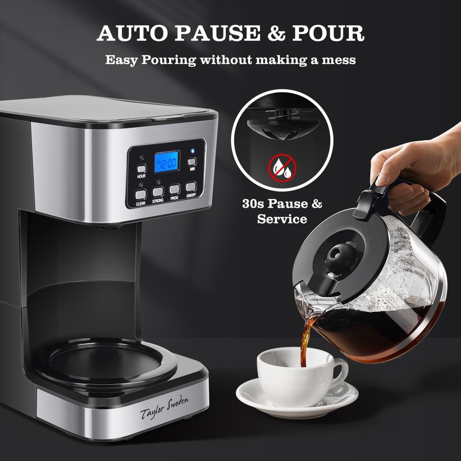 Cafetera Programable Taylor Swoden 12 Tazas Automática