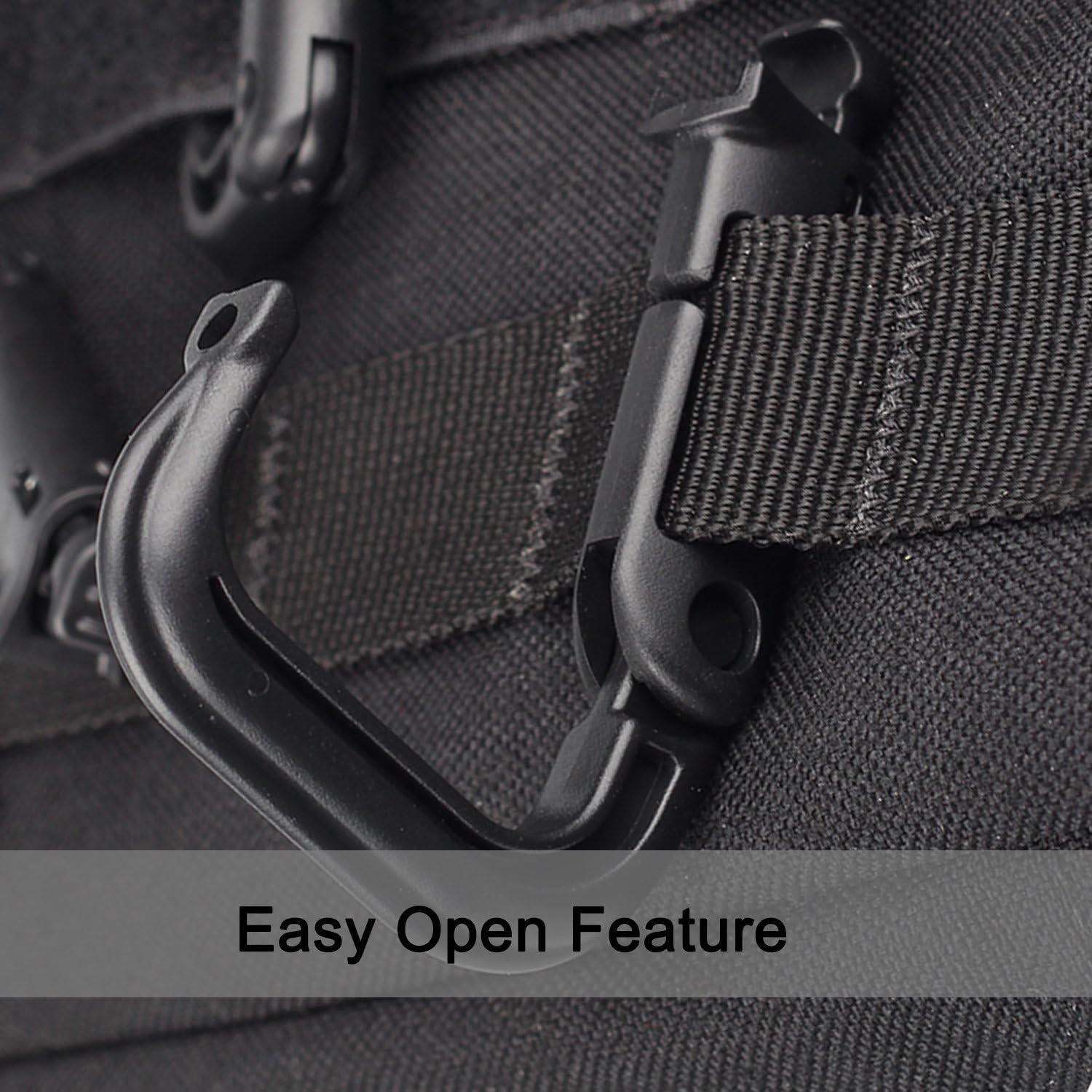 Gancho Colgante Táctico XTACER D-Ring Negro (Juego de 10)