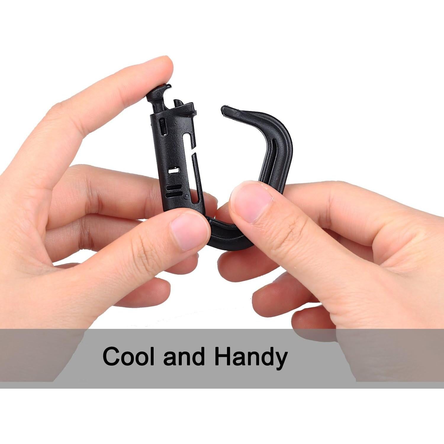 Gancho Colgante Táctico XTACER D-Ring Negro (Juego de 10)