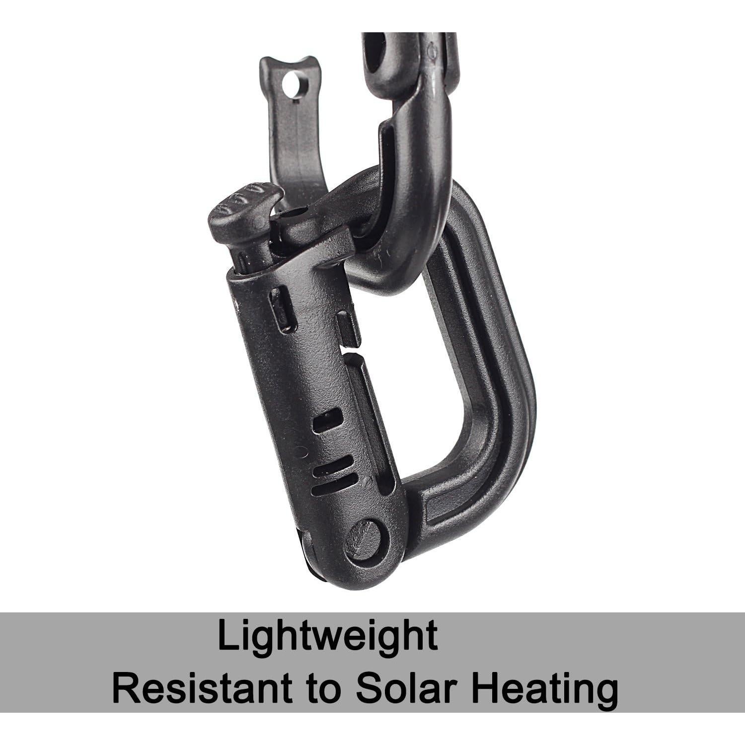 Gancho Colgante Táctico XTACER D-Ring Negro (Juego de 10)