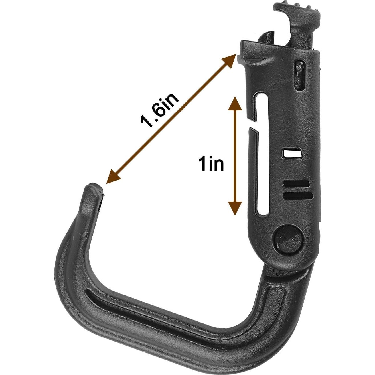 Gancho Colgante Táctico XTACER D-Ring Negro (Juego de 10)