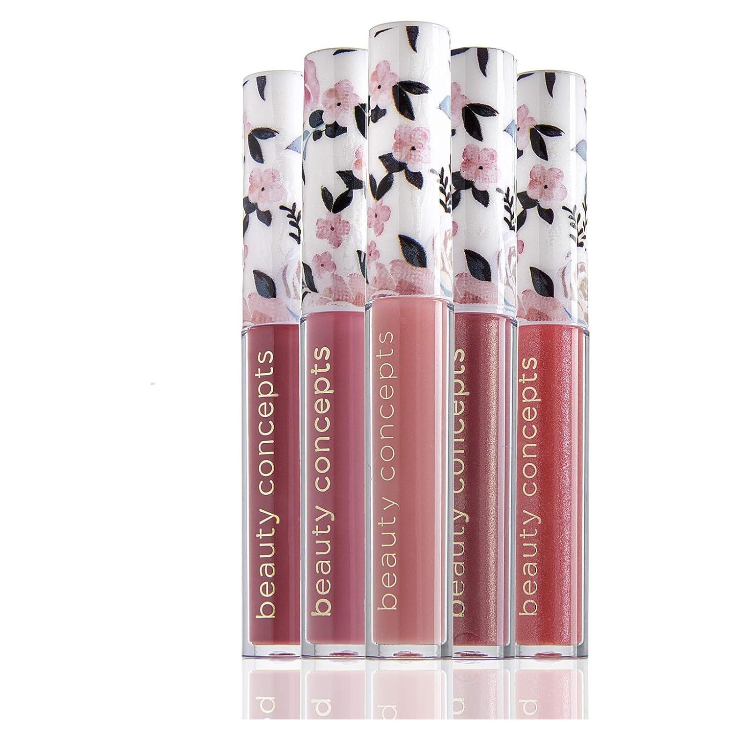 Set de Brillo Labial Beauty Concepts - 5 Colores Hidratantes