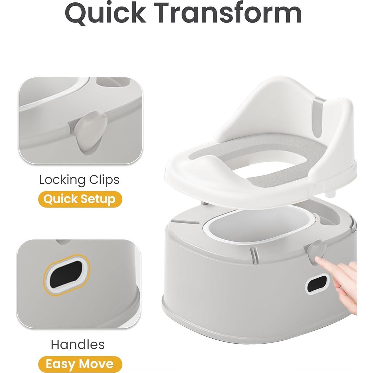 Inodoro de Entrenamiento 3 en 1 Minimiss para Niños Gris