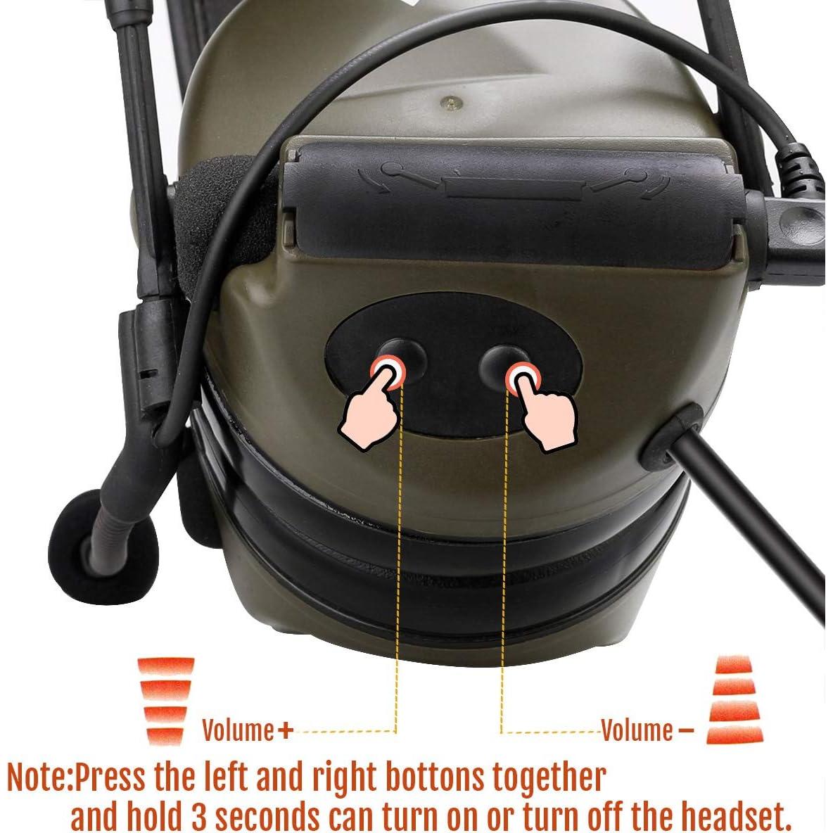 Auriculares Tácticos Retevis EHK007 con Micrófono y Reducción de Ruido