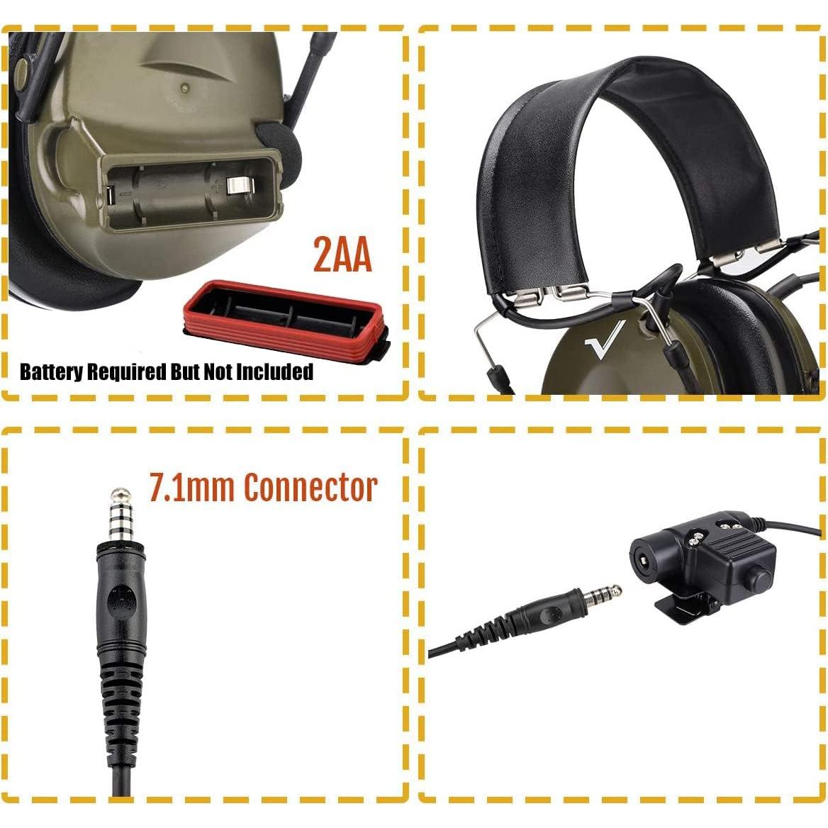 Auriculares Tácticos Retevis EHK007 con Micrófono y Reducción de Ruido