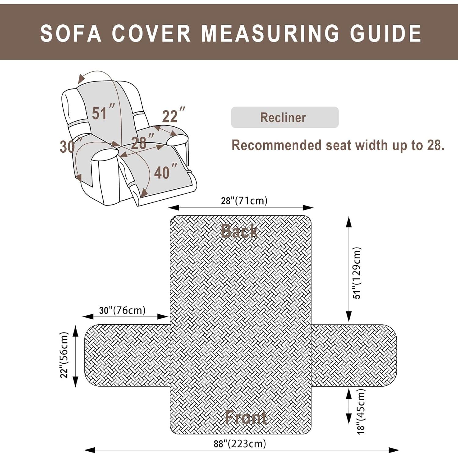 Cubierta Protectora de Sofá Reclinable Luxshare 100% Impermeable
