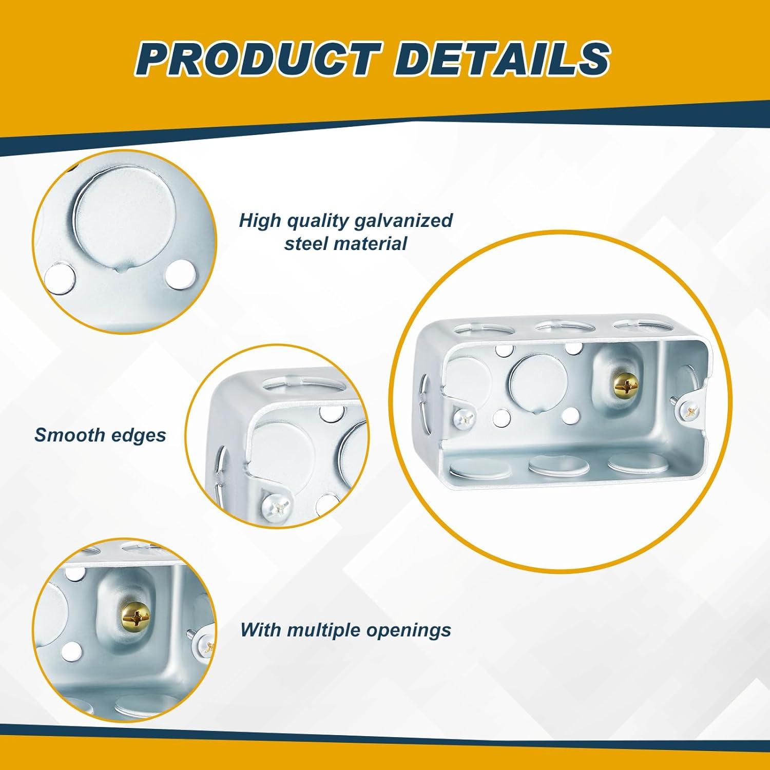 8 Cajas Eléctricas Metálicas Copkim 4x5x4.76 cm Acero Galvanizado
