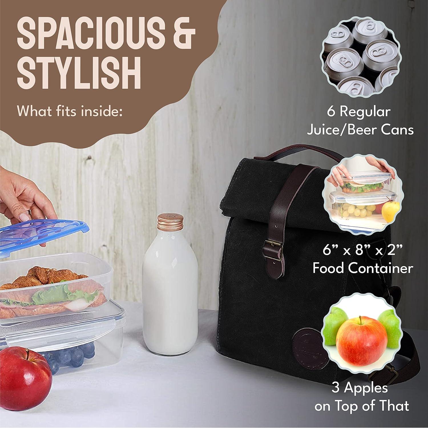 Bolsa de Almuerzo Aislada ASEBBO Negra 10L Reutilizable