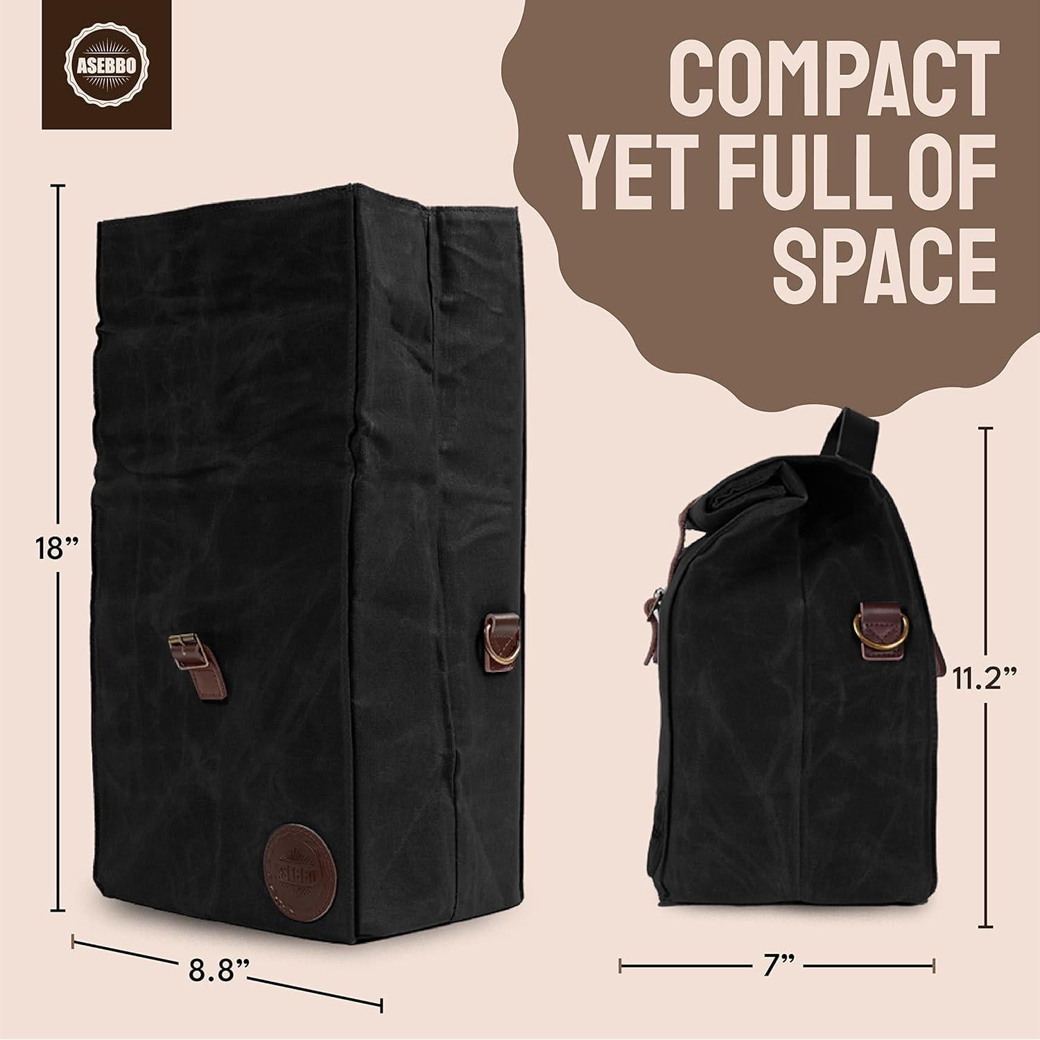 Bolsa de Almuerzo Aislada ASEBBO Negra 10L Reutilizable