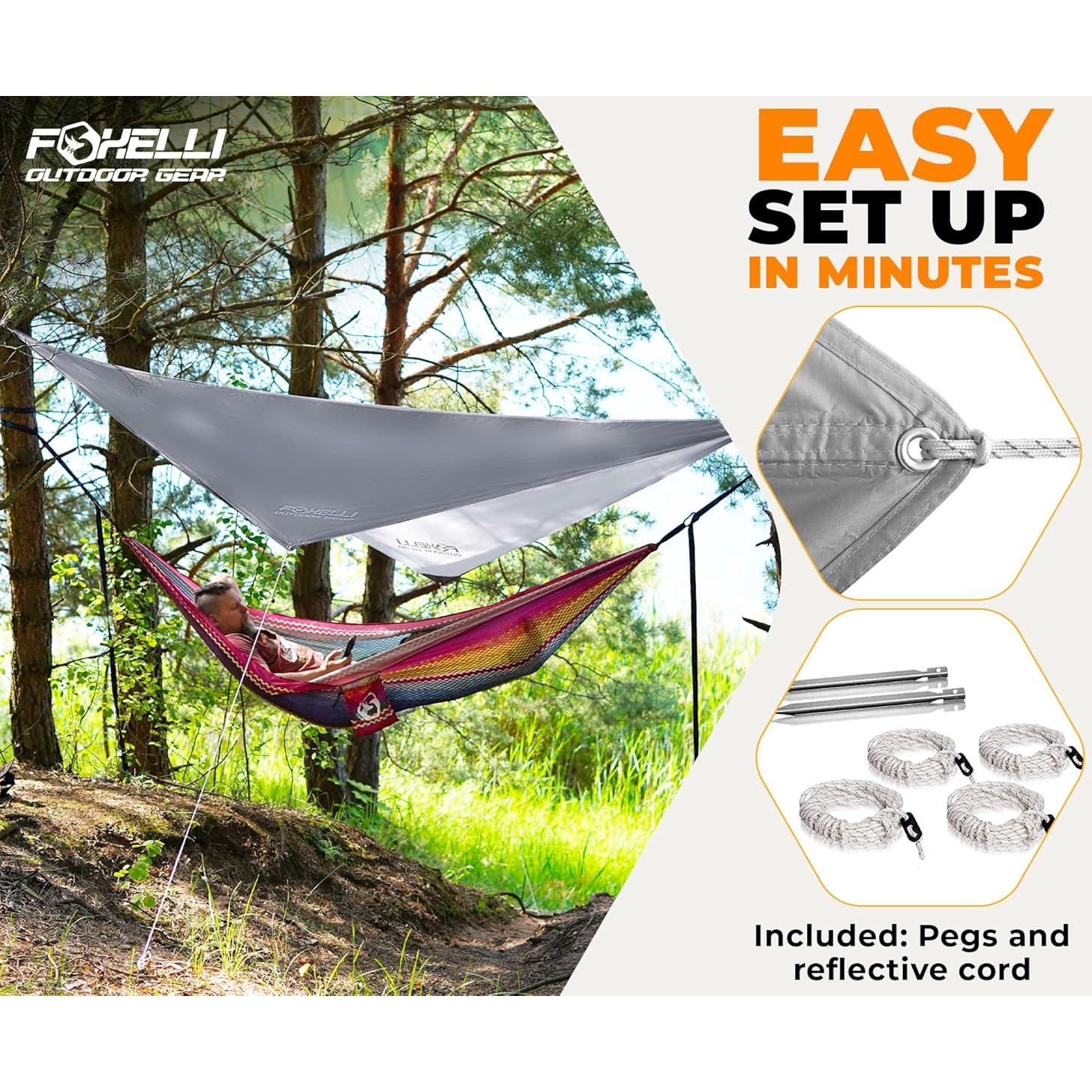 Lona para Hamaca Foxelli TARP_GRAY Impermeable 3,66x2,74m