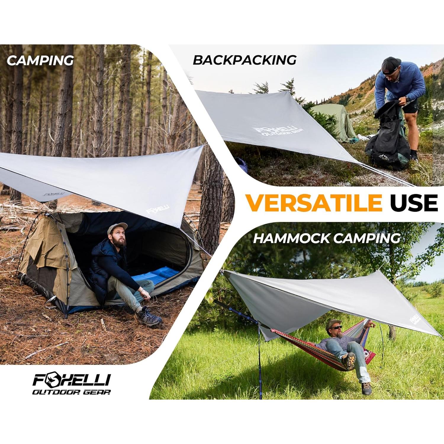 Lona para Hamaca Foxelli TARP_GRAY Impermeable 3,66x2,74m