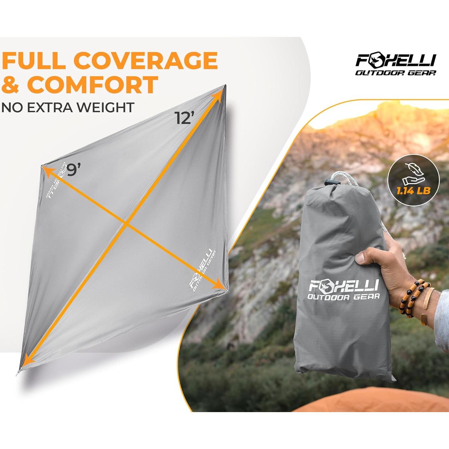 Lona para Hamaca Foxelli TARP_GRAY Impermeable 3,66x2,74m