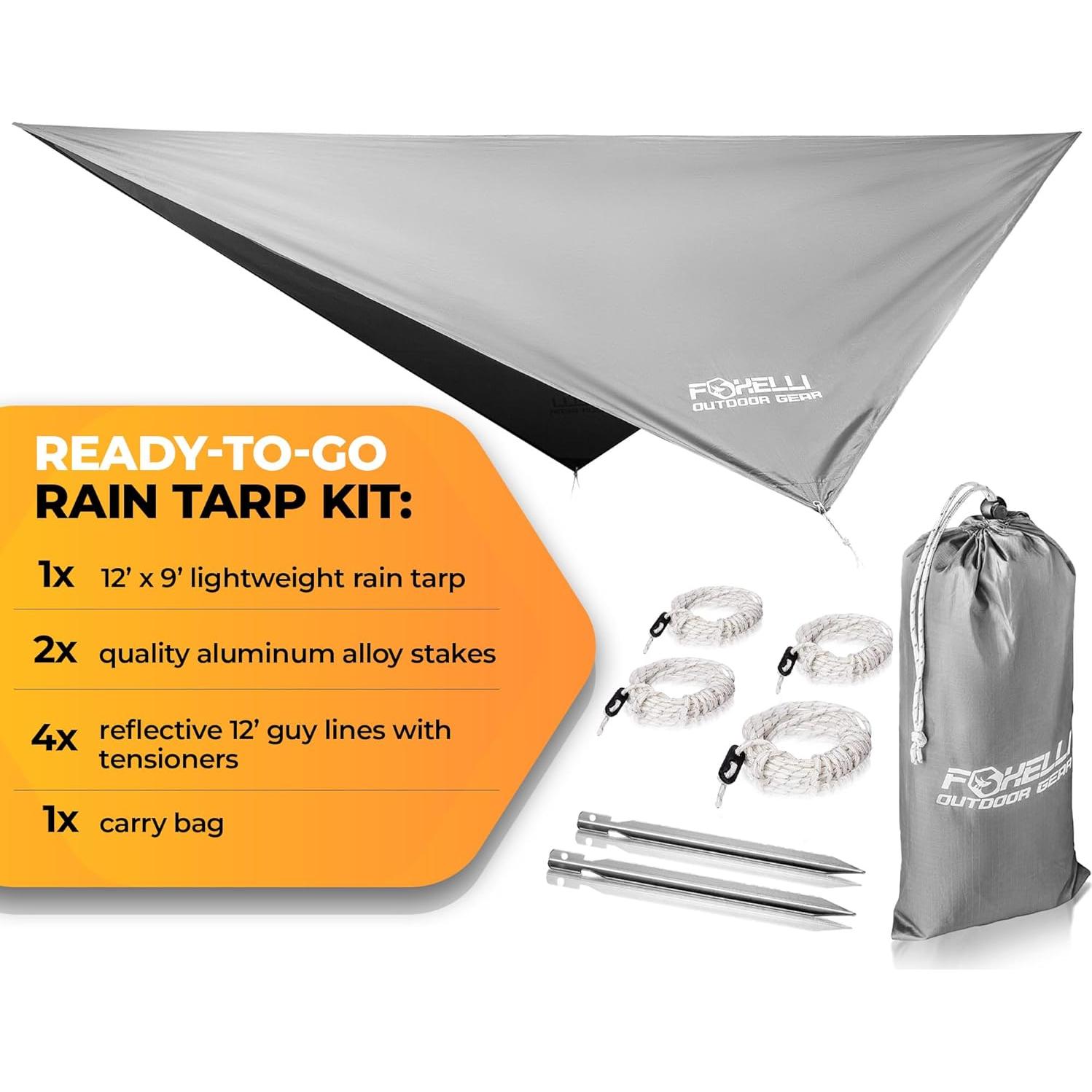 Lona para Hamaca Foxelli TARP_GRAY Impermeable 3,66x2,74m