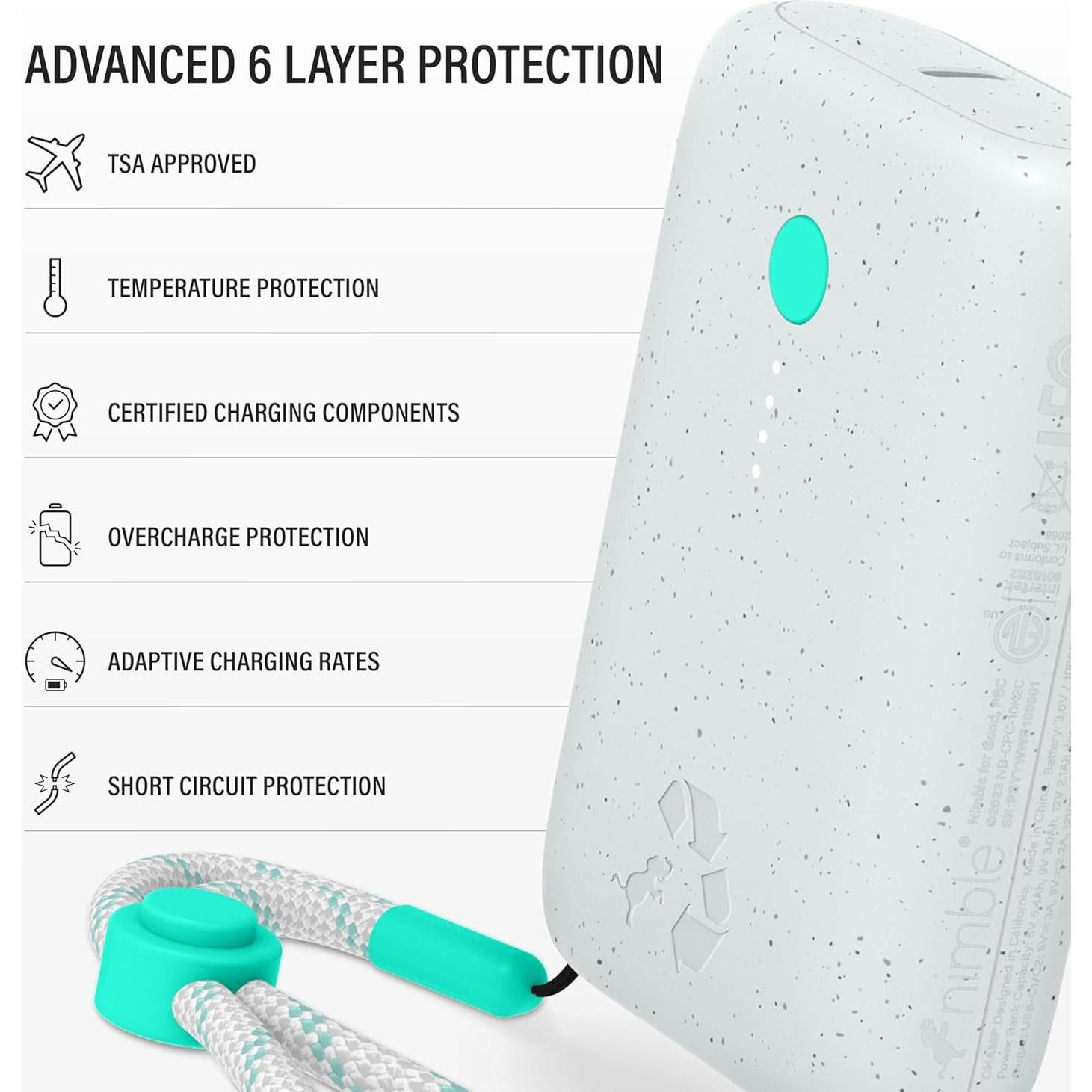 Cargador Portátil Nimble 10,000mAh Carga Rápida Dual USB-C