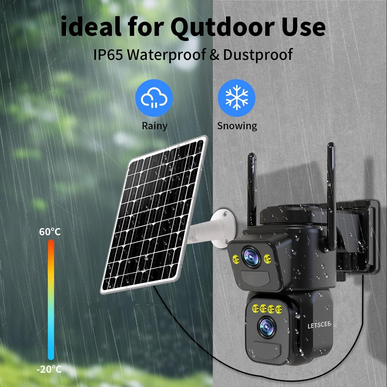 Cámara de Seguridad Inalámbrica LETSCEE QG15-B Solar 2K