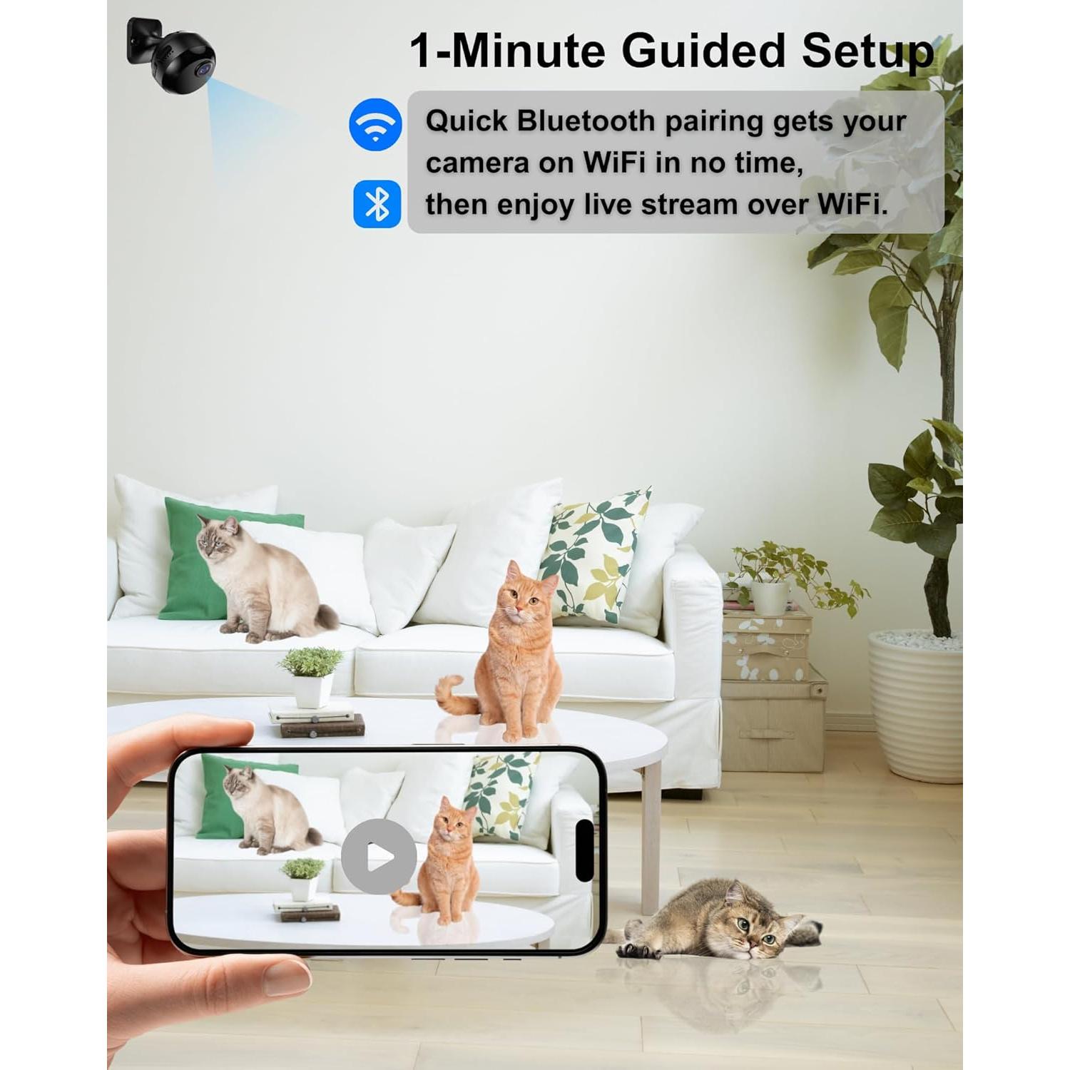 Cámara Interior Wi-Fi 1080P YIZHANZHAOMING con Visión Nocturna