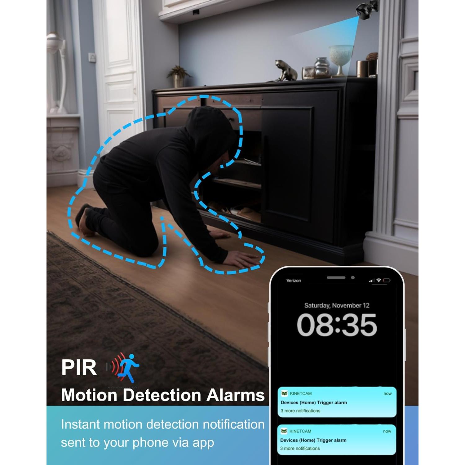 Cámara Interior Wi-Fi 1080P YIZHANZHAOMING con Visión Nocturna