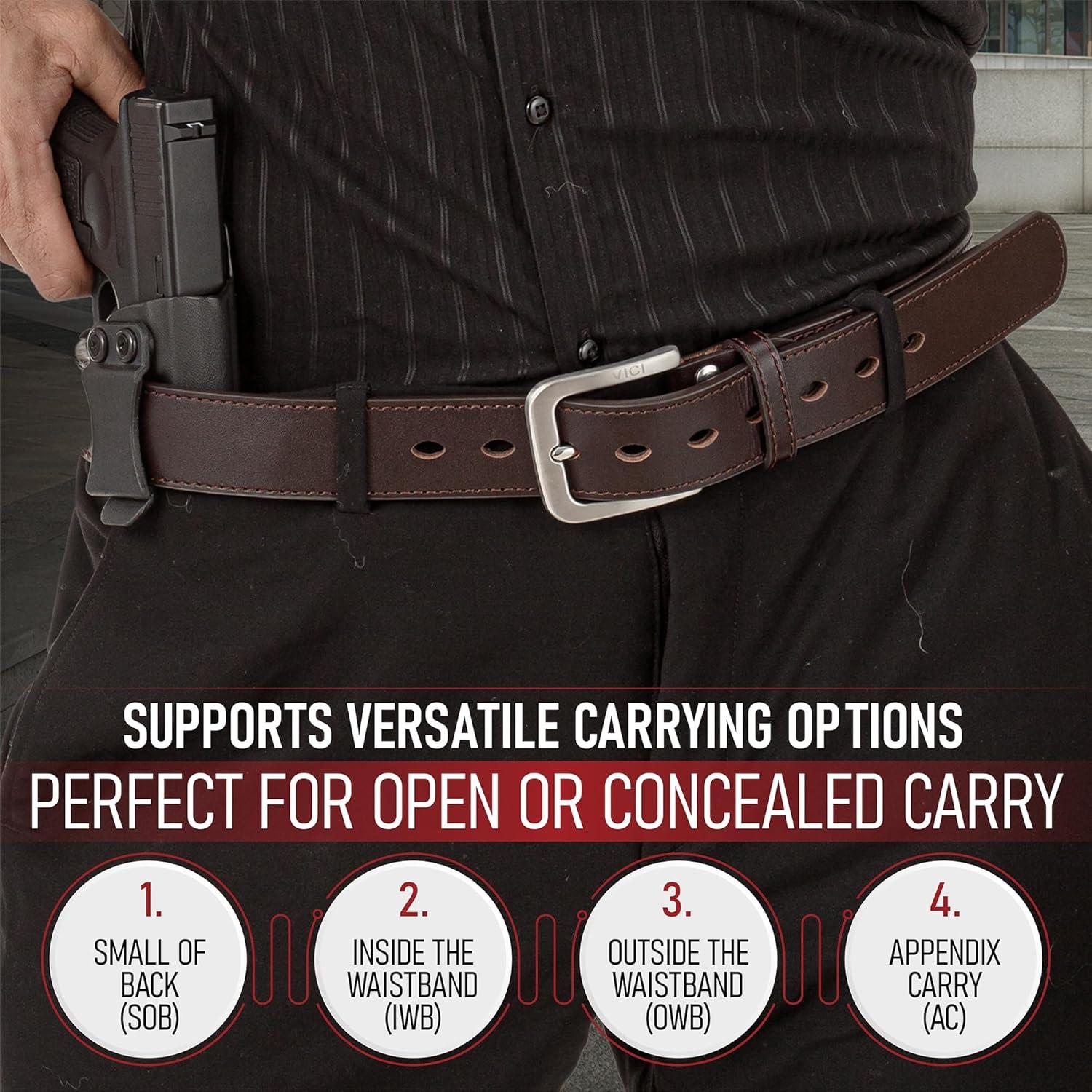 Cinturón de Cuero Genuino con Hebilla de Acero 3.81 cm