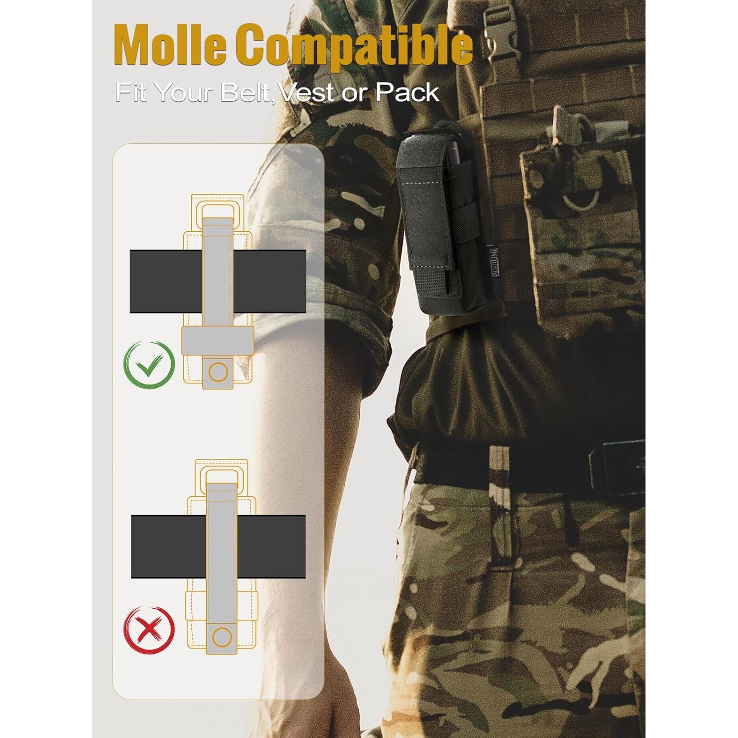 Portaflash Táctico OneTigris Molle Nylon 1000D Negro