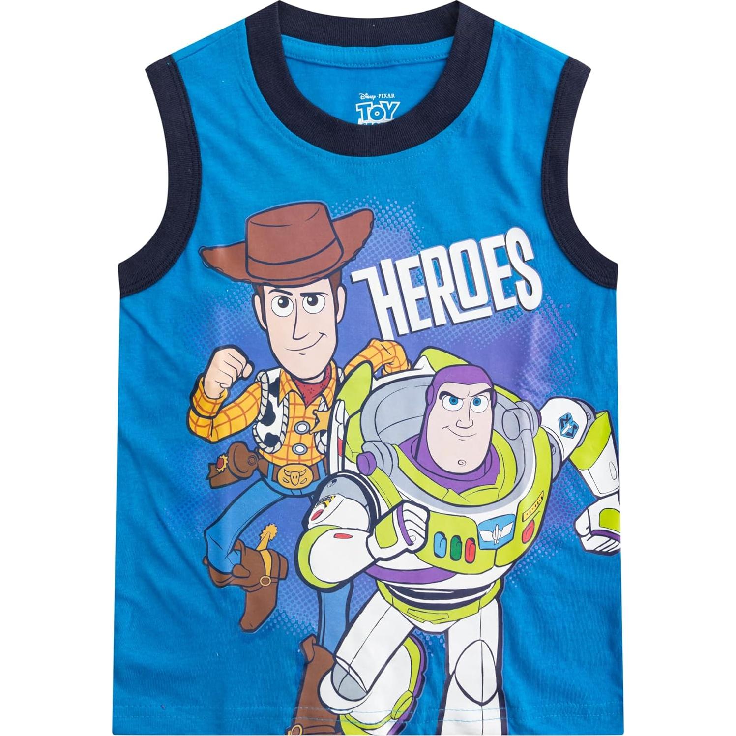 Camisetas Sin Mangas Disney Toy Story Woody y Buzz 2T Azul/Gris