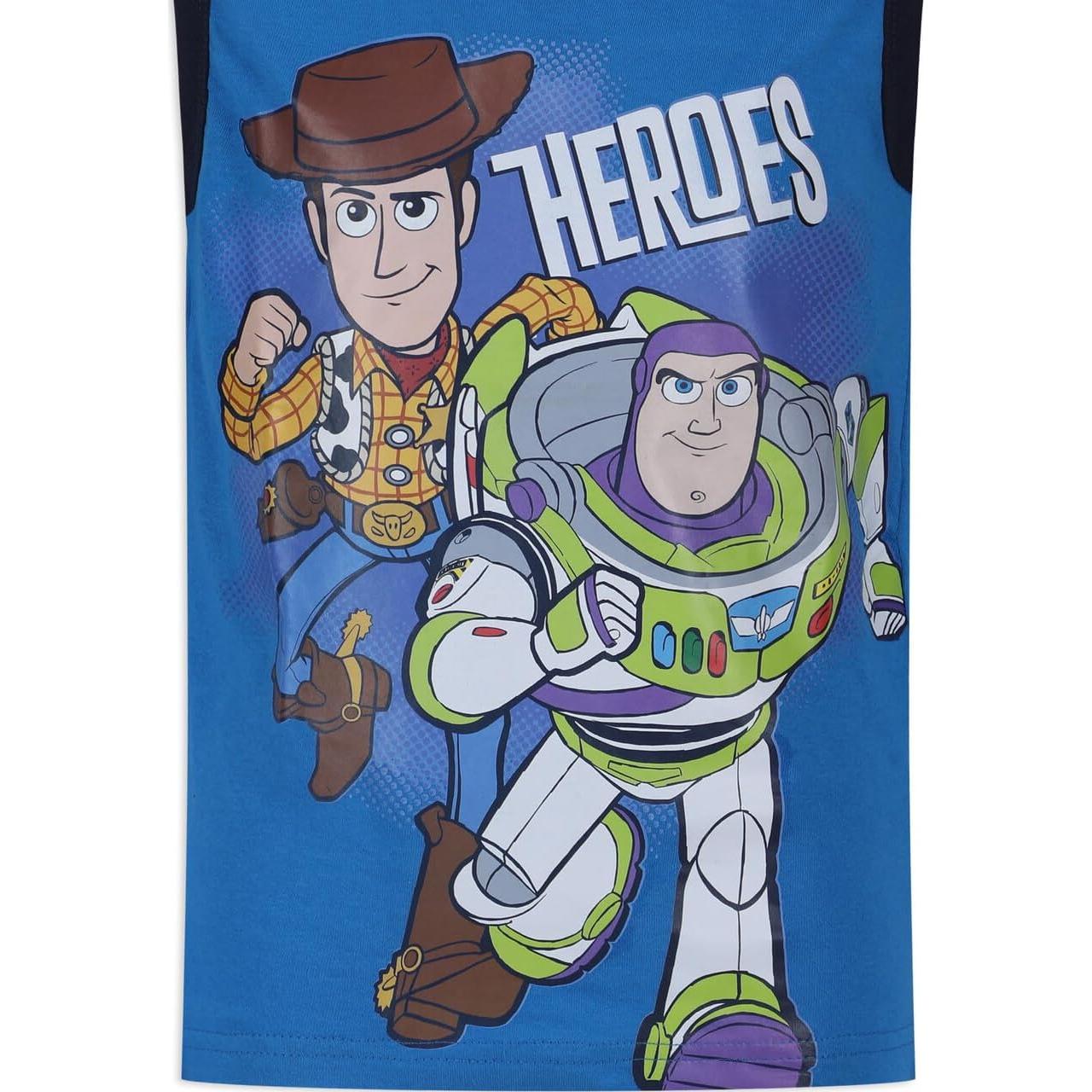 Camisetas Sin Mangas Disney Toy Story Woody y Buzz 2T Azul/Gris