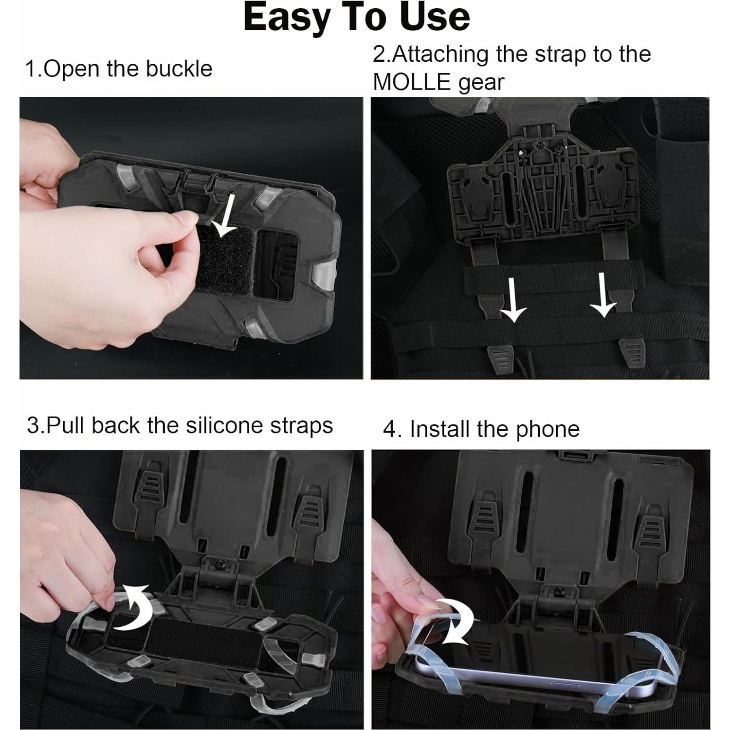 Soporte Táctico Plegable Wenyrich para Smartphone Negro