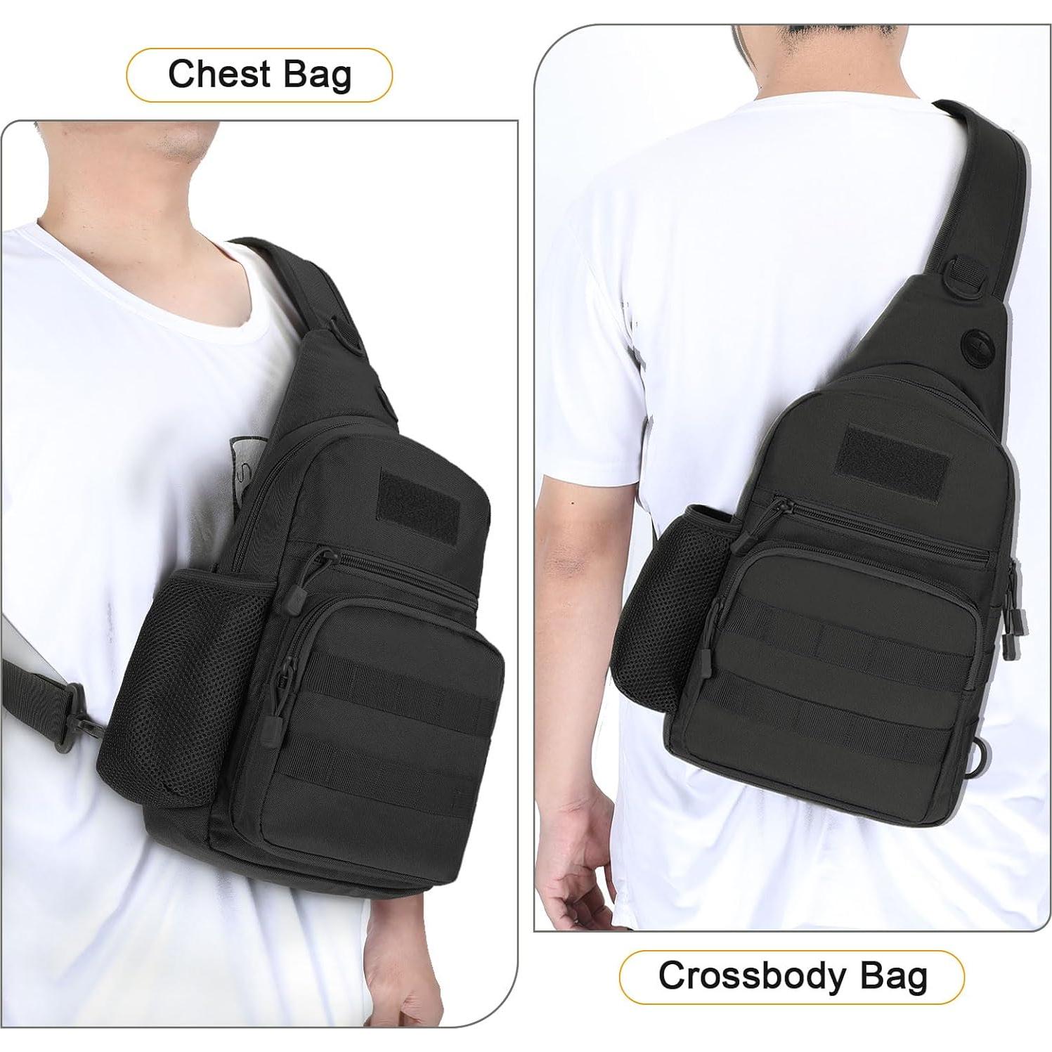 Bolsa Táctica Militar BAIGIO Negra 21x7.5x40 cm