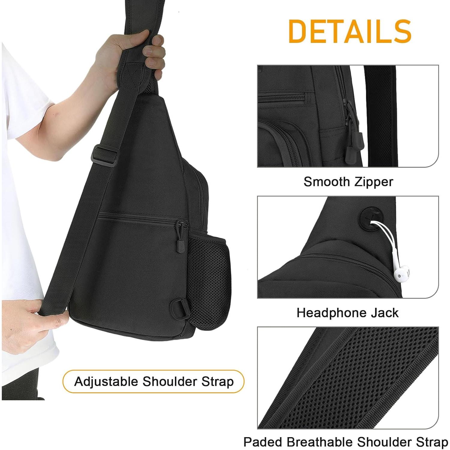 Bolsa Táctica Militar BAIGIO Negra 21x7.5x40 cm