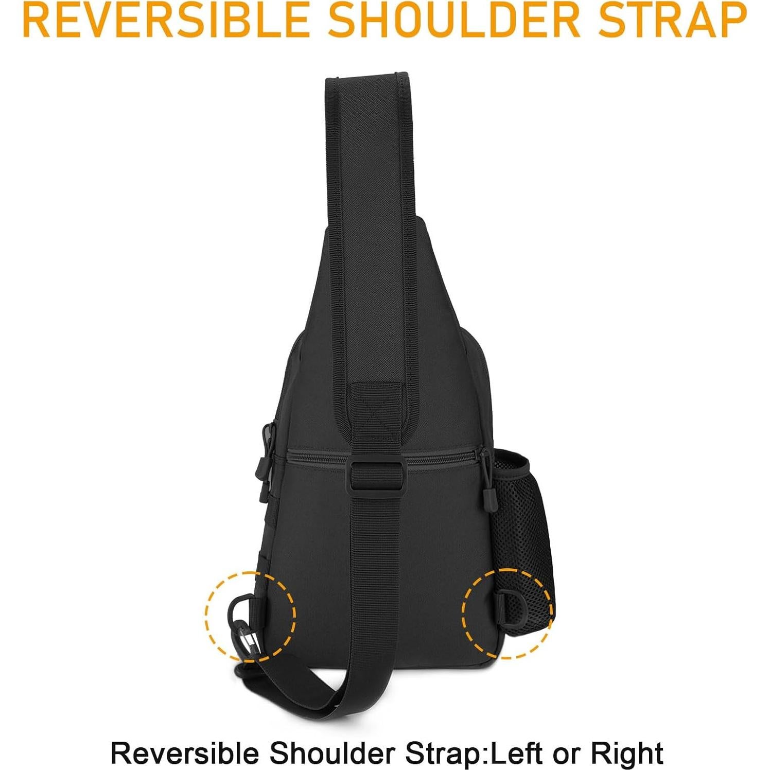 Bolsa Táctica Militar BAIGIO Negra 21x7.5x40 cm