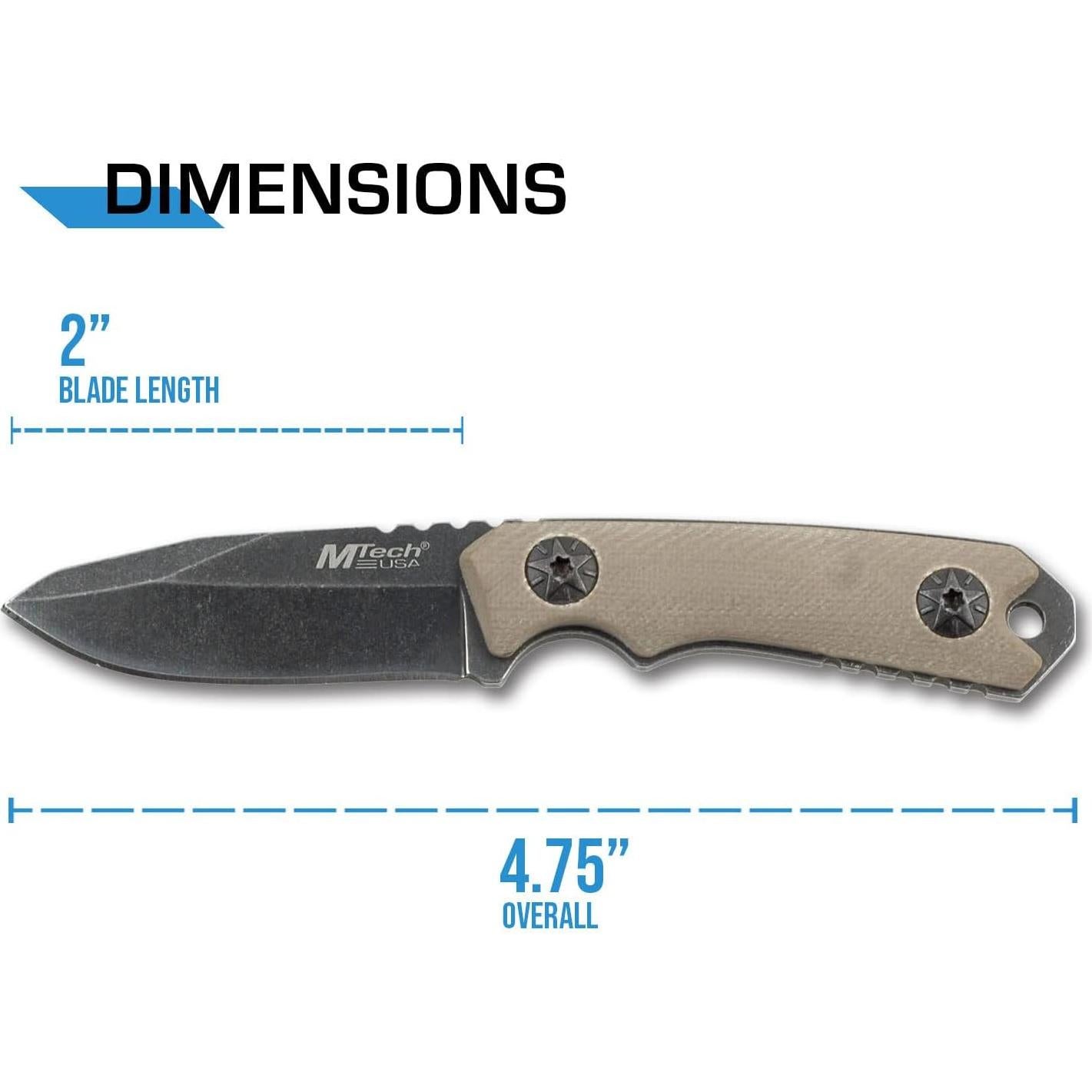 Cuchillo Táctico MTech USA MT-20-30, Hoja 5 cm, Mango G10