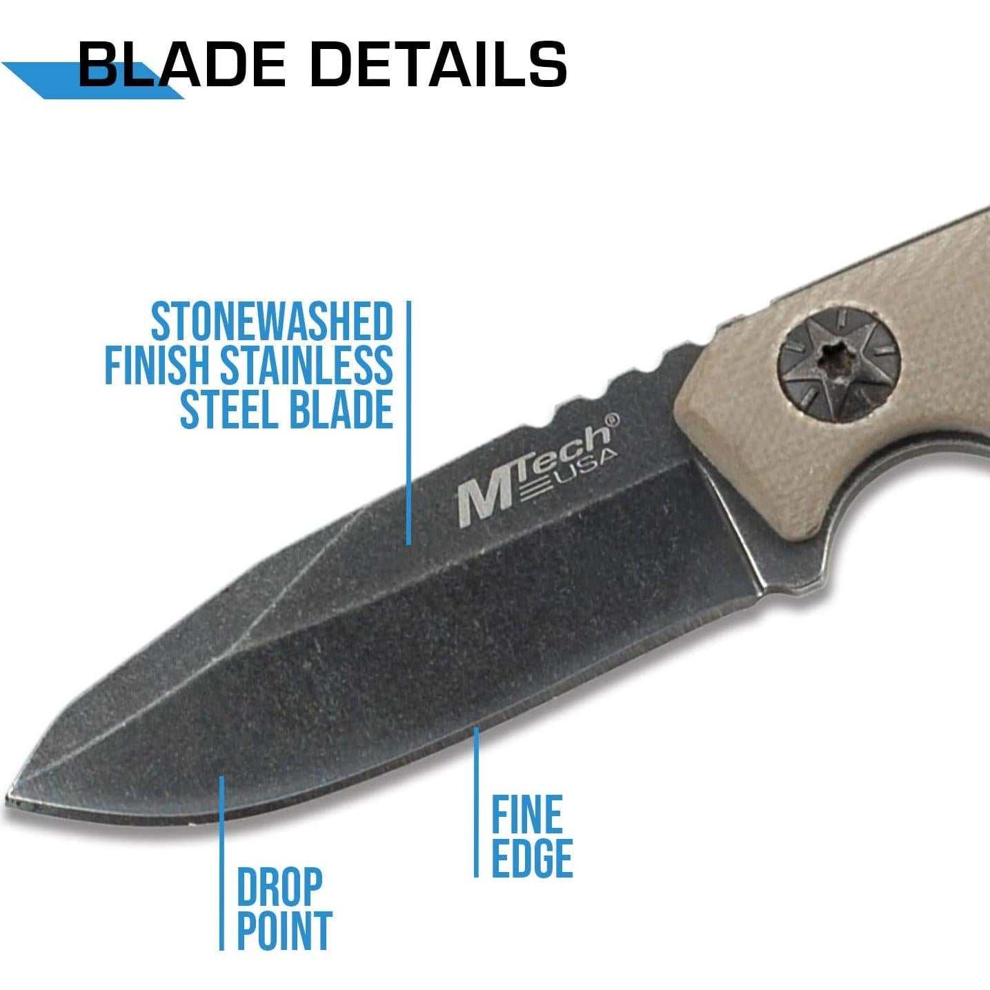 Cuchillo Táctico MTech USA MT-20-30, Hoja 5 cm, Mango G10