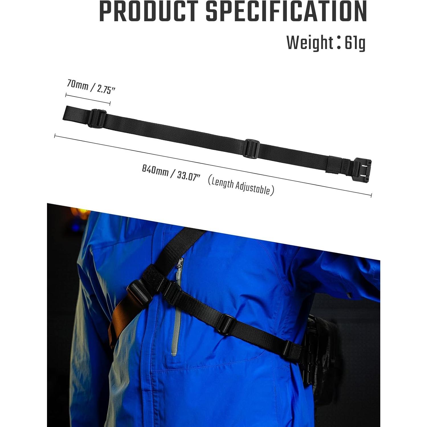 Correa de Pecho TACTICAL GEEK TGBelt7 Nylon Ajustable Negro