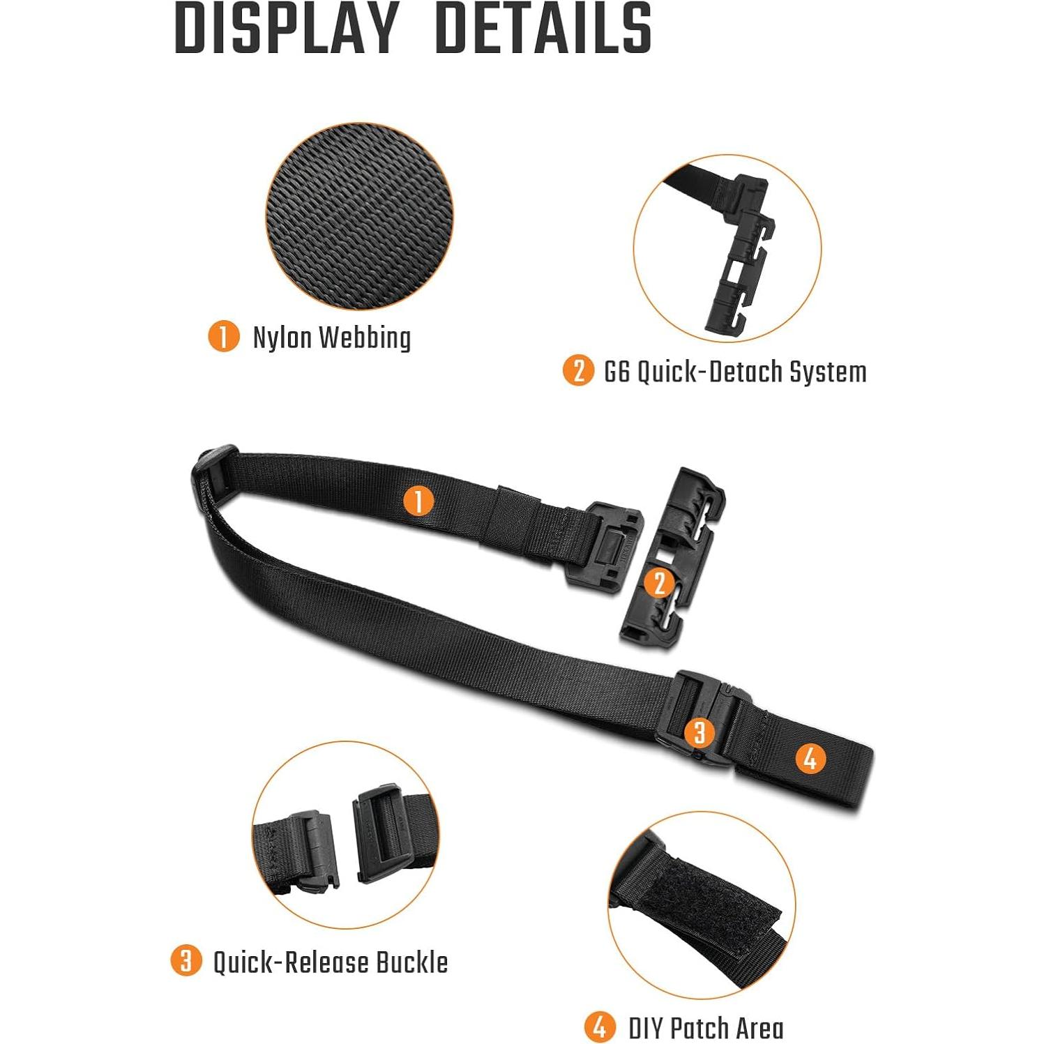 Correa de Pecho TACTICAL GEEK TGBelt7 Nylon Ajustable Negro