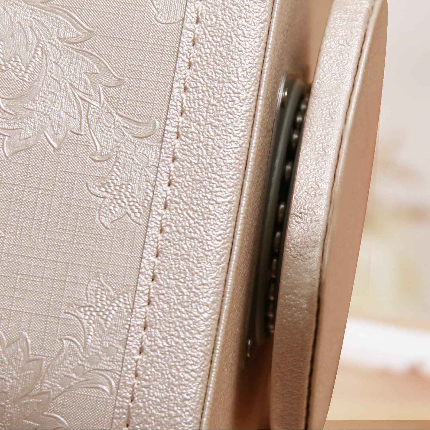 PUSU Leather 360°Rotatable Remote Control Holder,Nightstand TV Remote Caddy,Office Supplies Desktop Organizer,Spinning Storage Box for Pen,Mail,Phone,DVD, Blu-Ray, Media Player, Heater Controllers