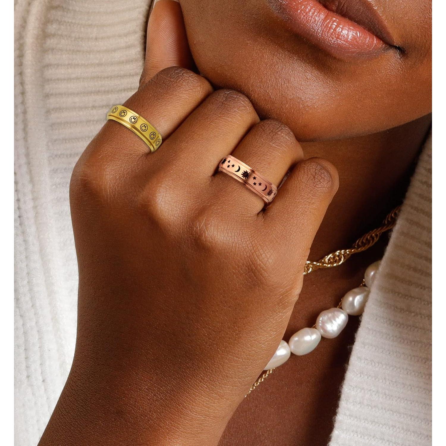 Anillo Fidget Spinner Antiestrés LAOYOU 6mm Acero Inoxidable