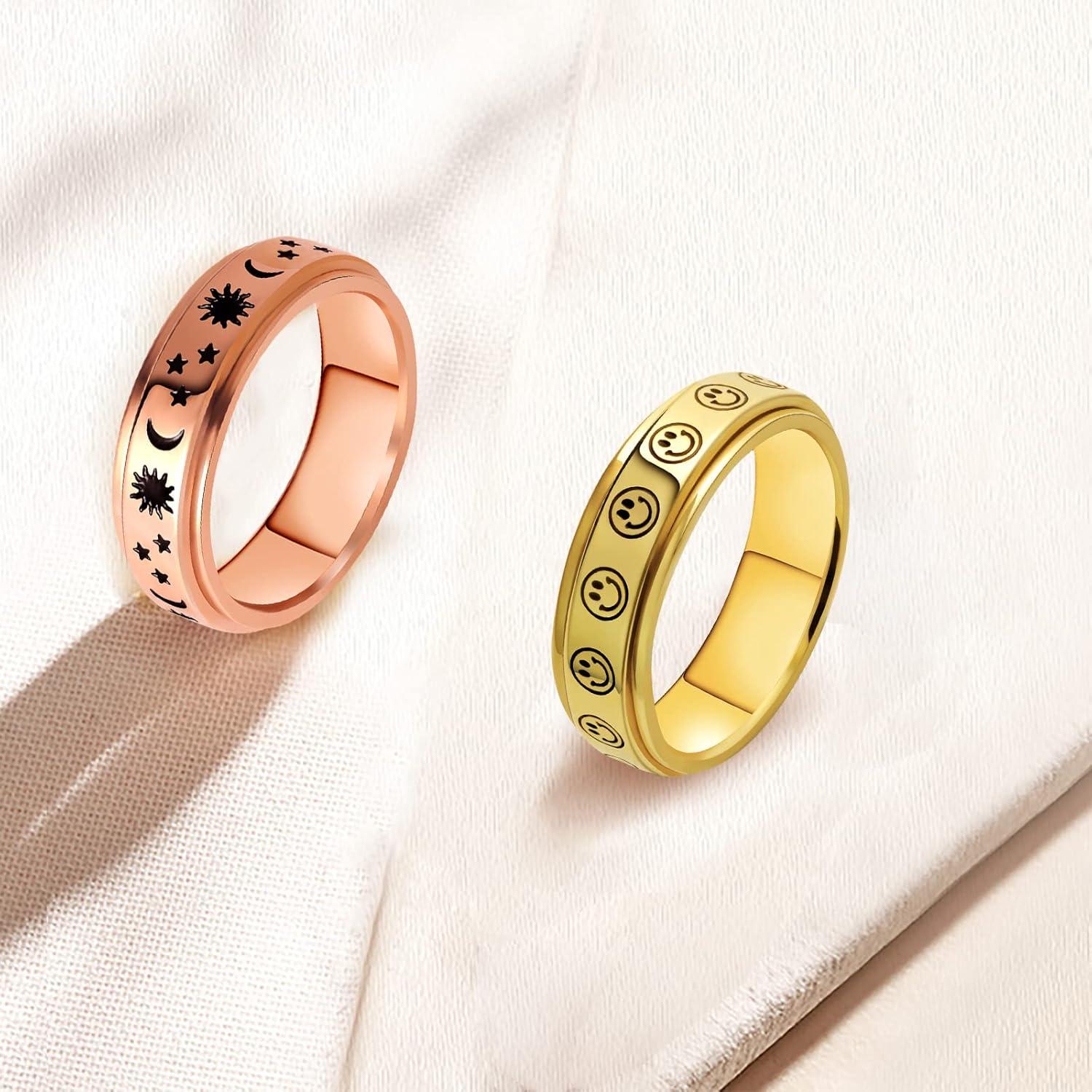 Anillo Fidget Spinner Antiestrés LAOYOU 6mm Acero Inoxidable