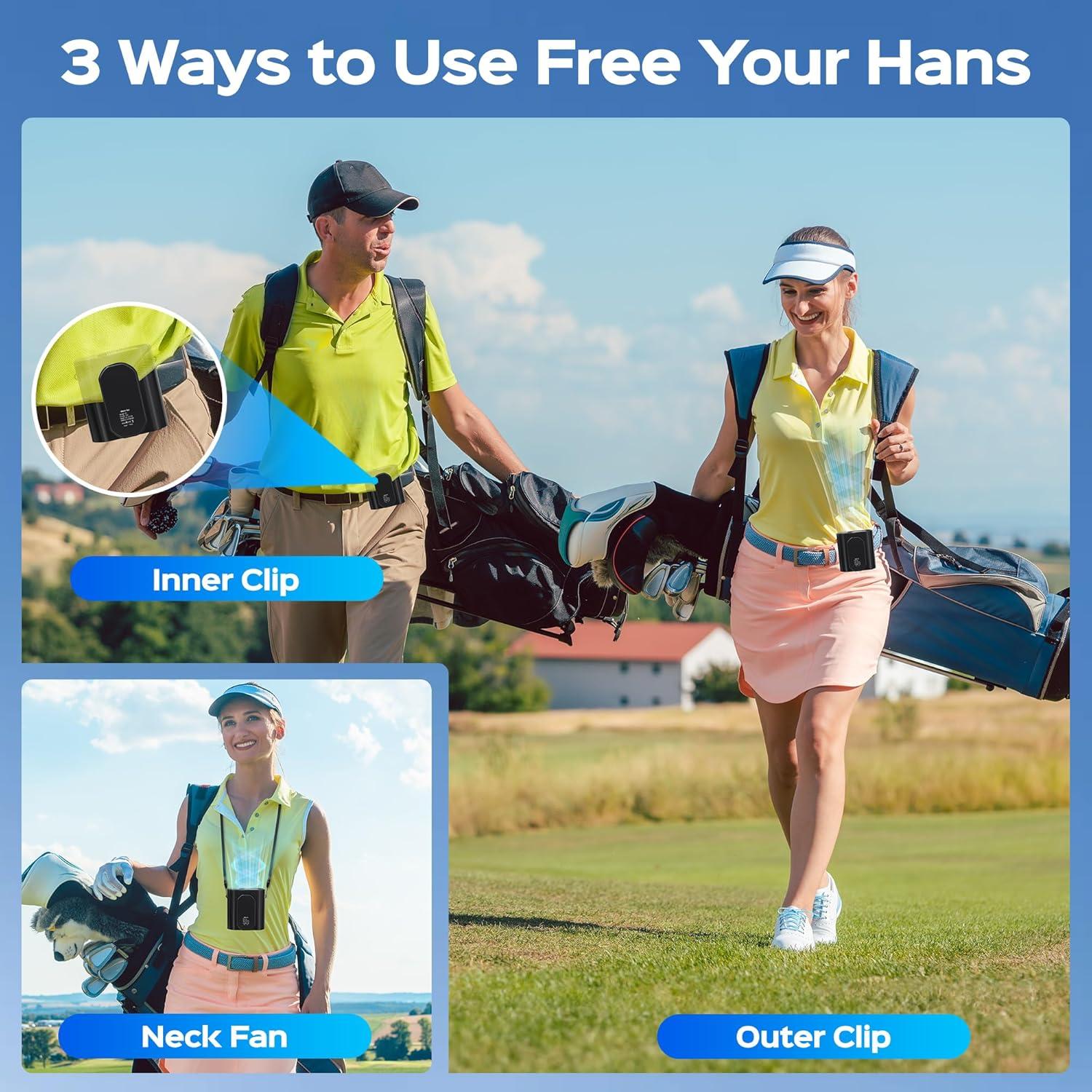 Ventilador Portátil de Clip WOEHOL B1 Recargable 20h 3 Velocidades