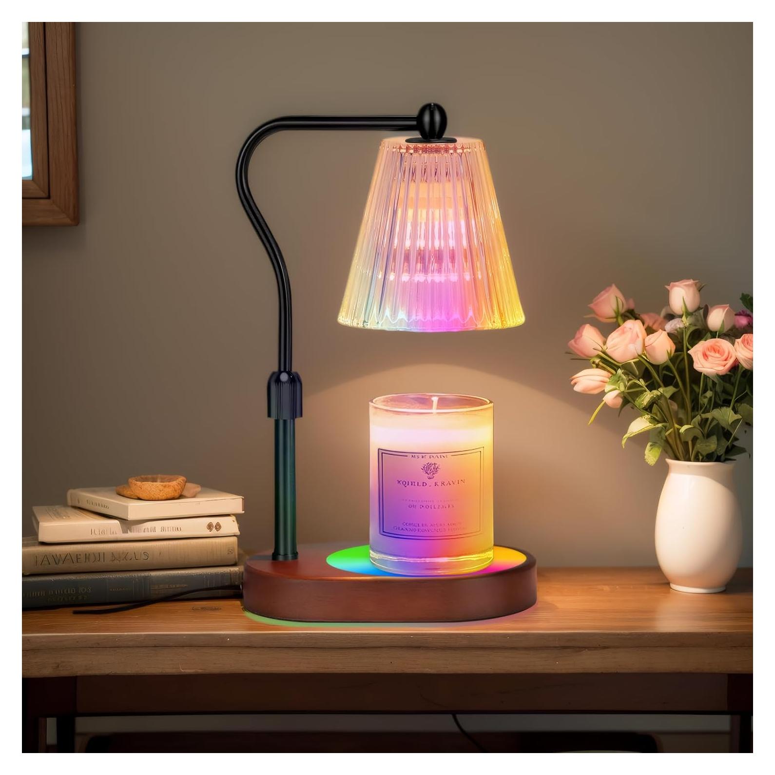 Candle Warmer Lamp with 7 LED Colors Lamp,Candle Warmer with Timer Dimmer Adjustable Height, for Women Mom,Birthday Gifts for Women Mom, Candle Lamp Warmer with 2 Bulbs