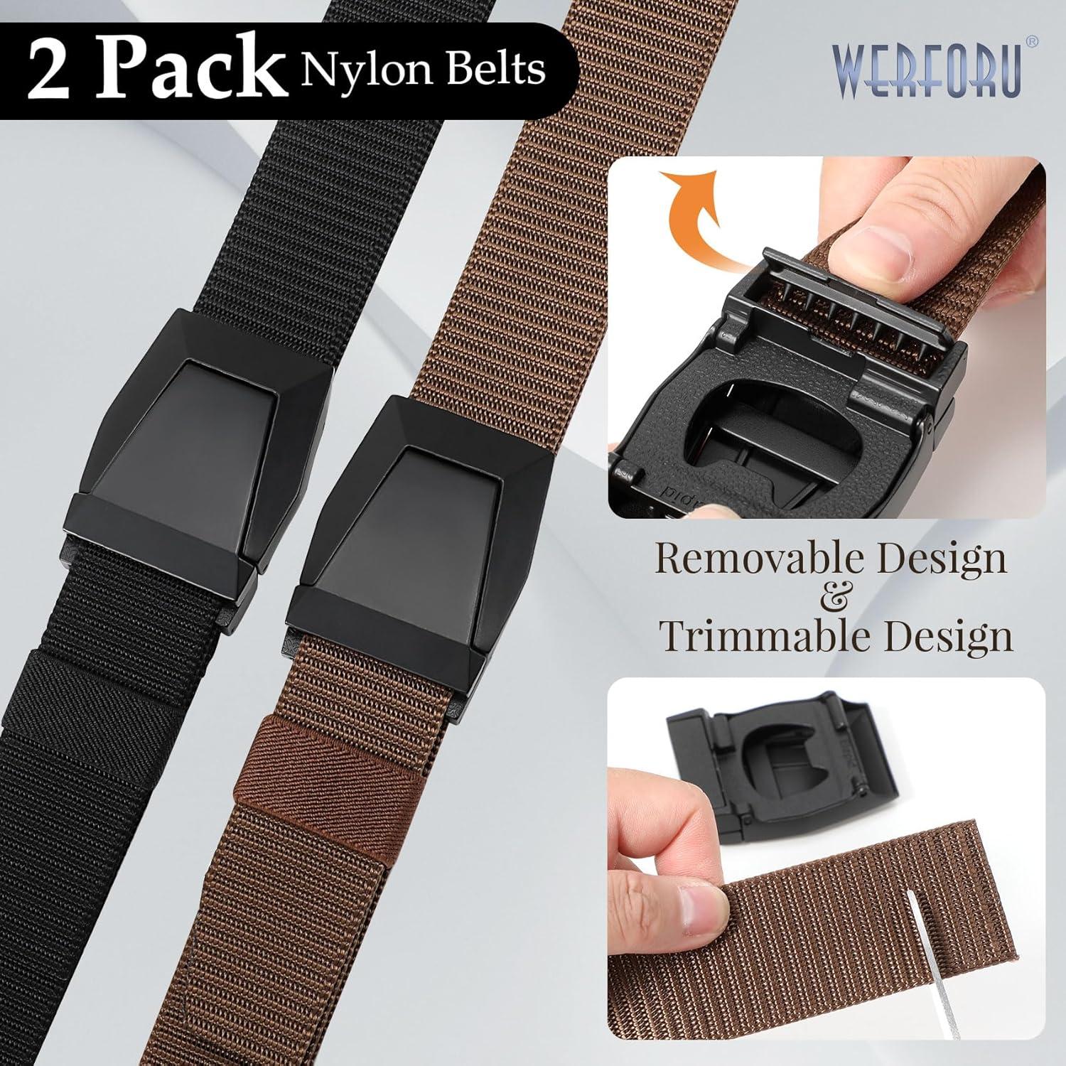 Cinturón Táctico Nylon WERFORU 2 Pack Ajustable 44 cm