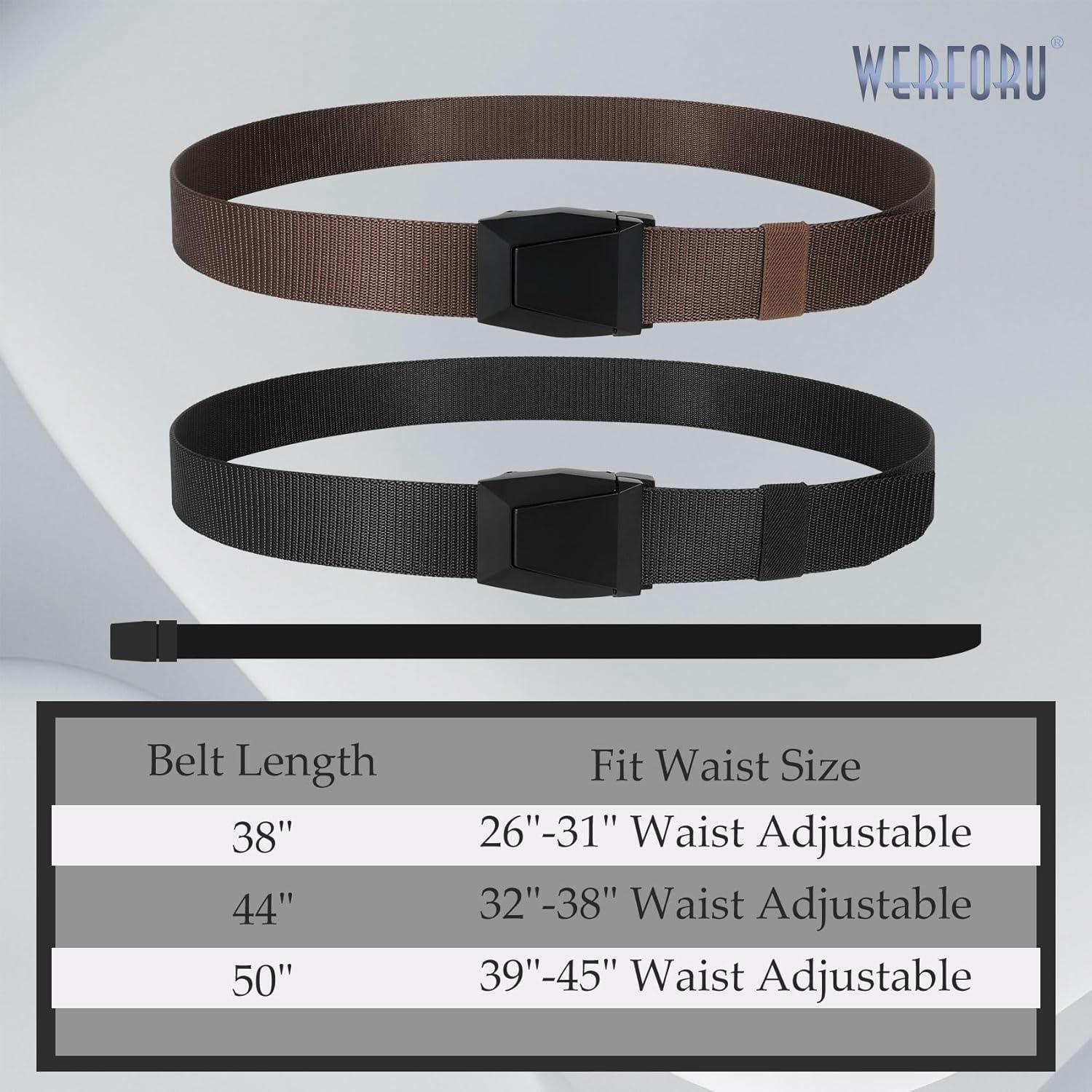 Cinturón Táctico Nylon WERFORU 2 Pack Ajustable 44 cm