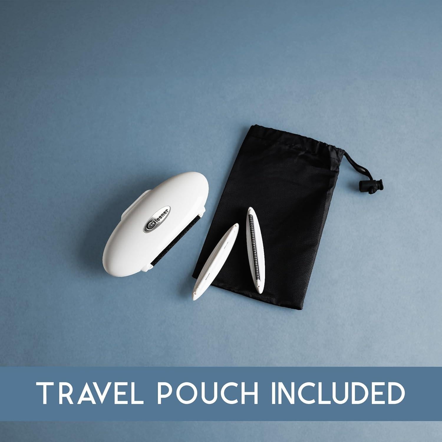 GLEENER Compact Fabric Shaver & Lint Brush | Battery-Free Ultimate Travel Pilling Remover | Adjustable Depiller for Clothing & Furniture (White in Retail Printed Box)