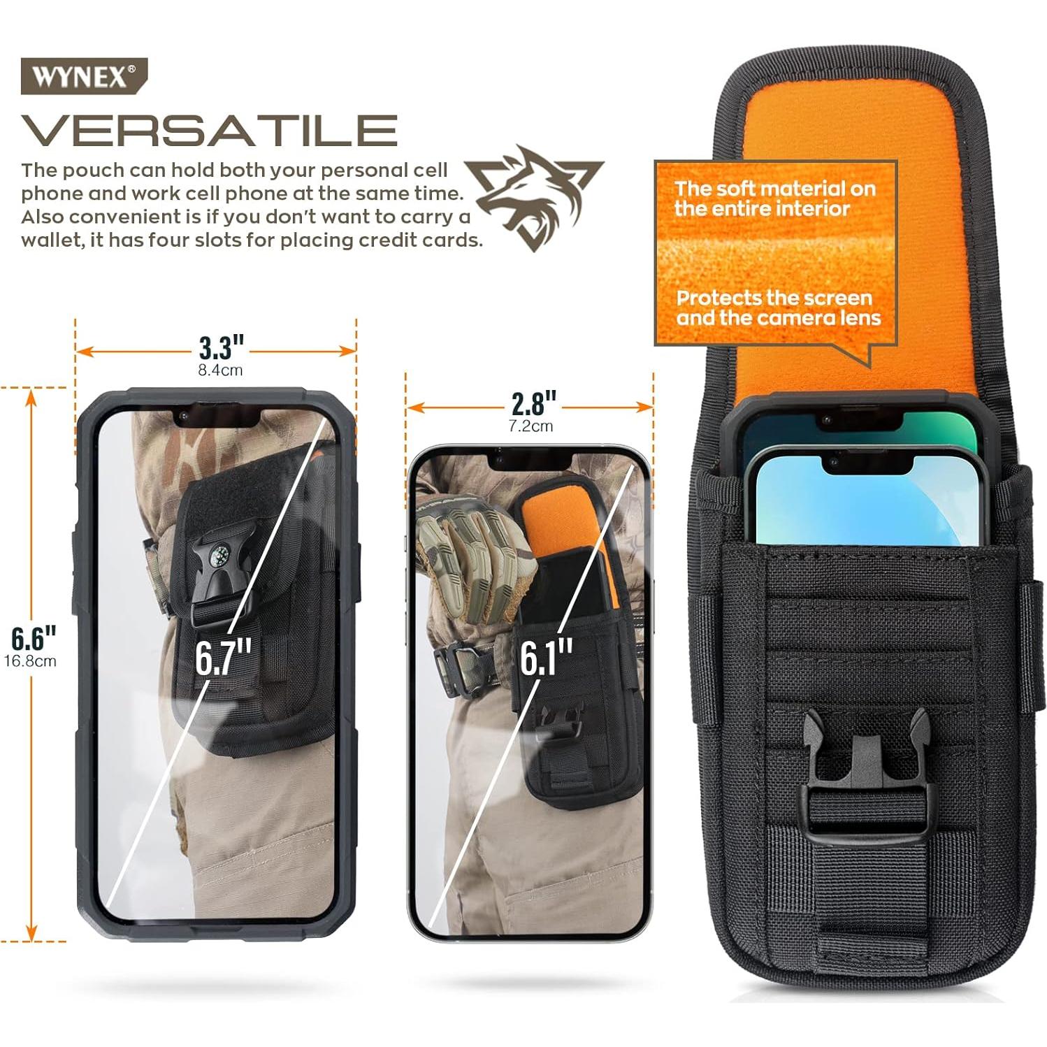 Funda táctica WYNEX Molle para teléfono móvil negra