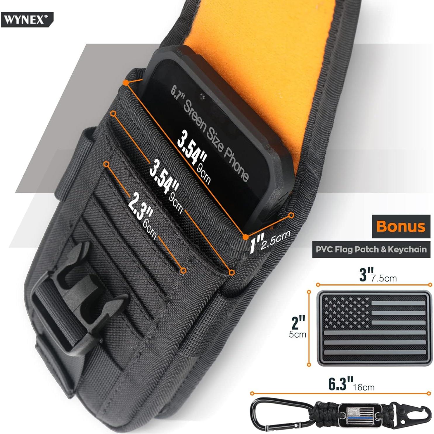 Funda táctica WYNEX Molle para teléfono móvil negra