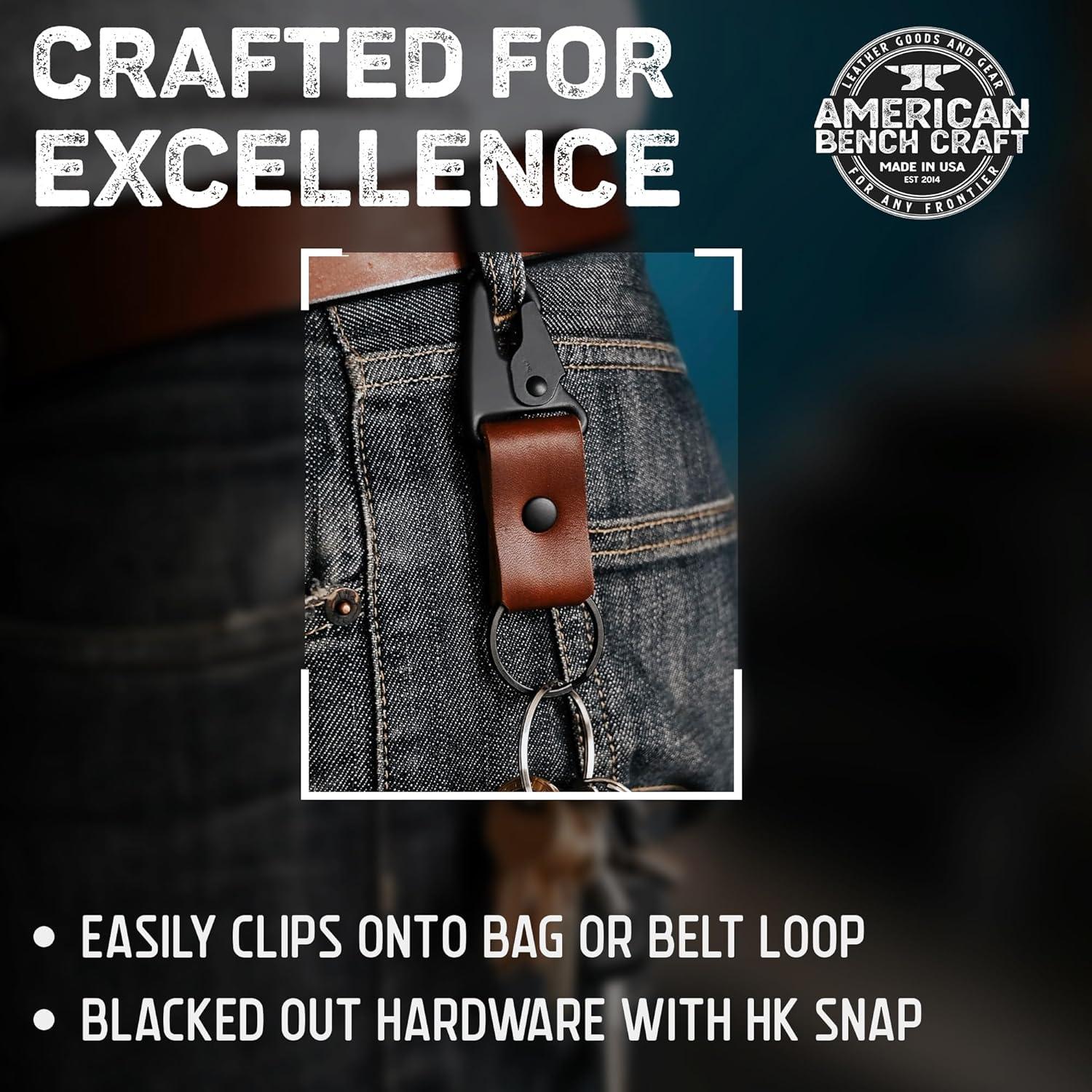 Llave Táctica American Bench Craft de Cuero Marrón