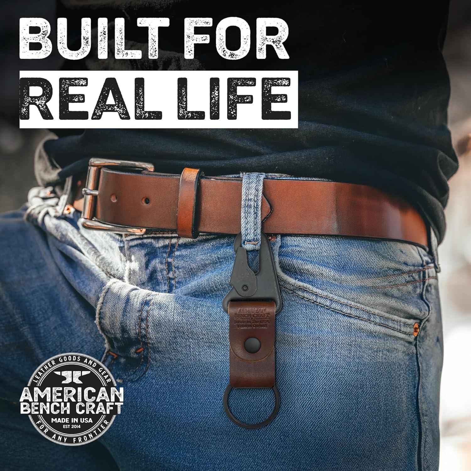 Llave Táctica American Bench Craft de Cuero Marrón