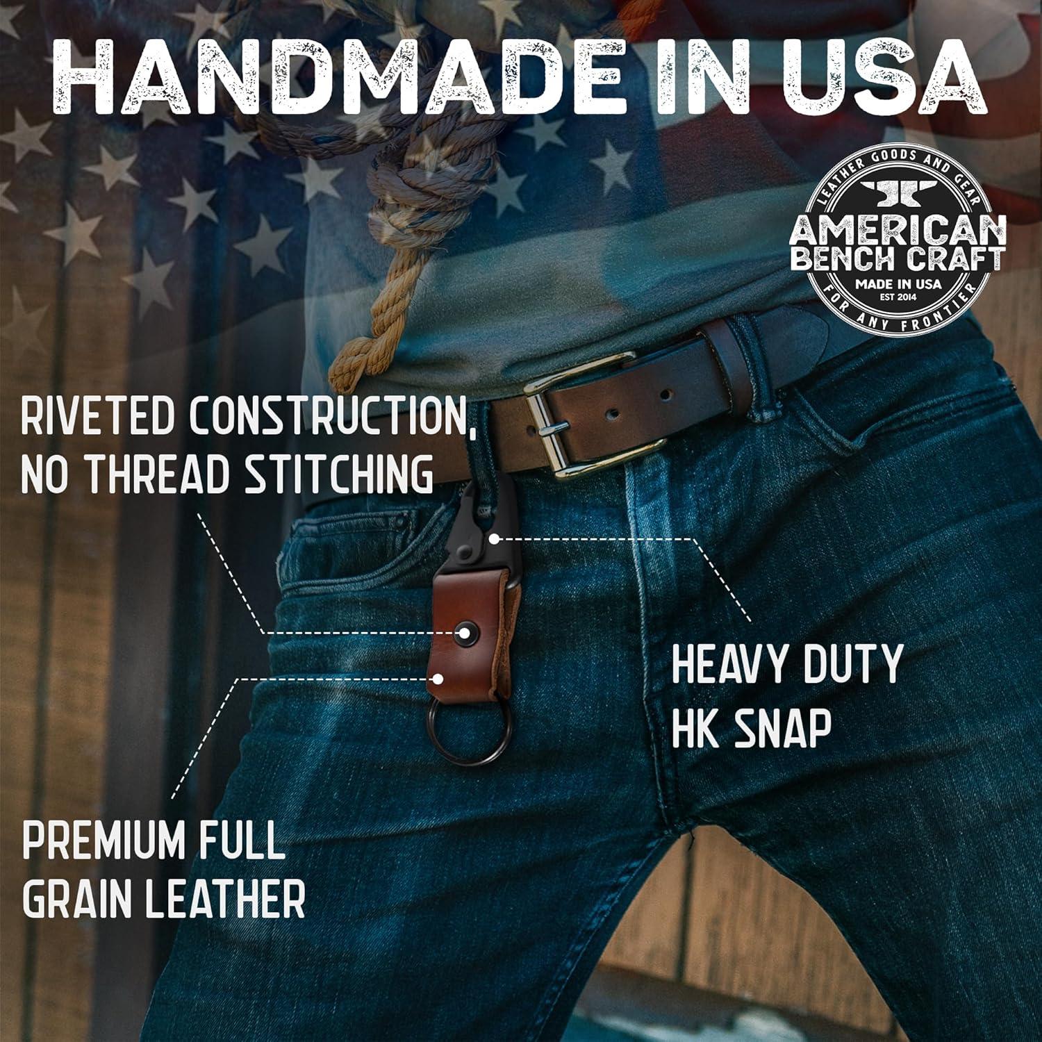 Llave Táctica American Bench Craft de Cuero Marrón