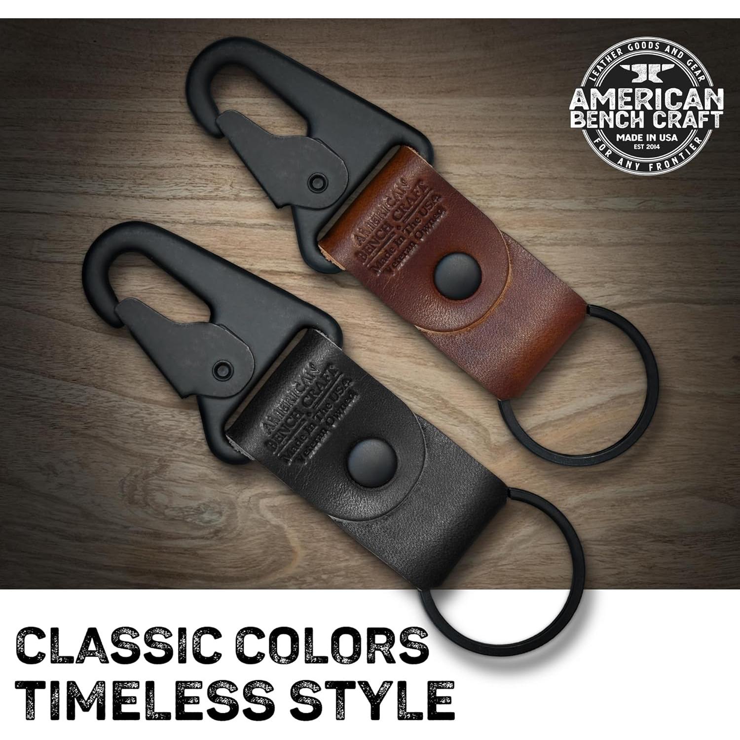Llave Táctica American Bench Craft de Cuero Marrón