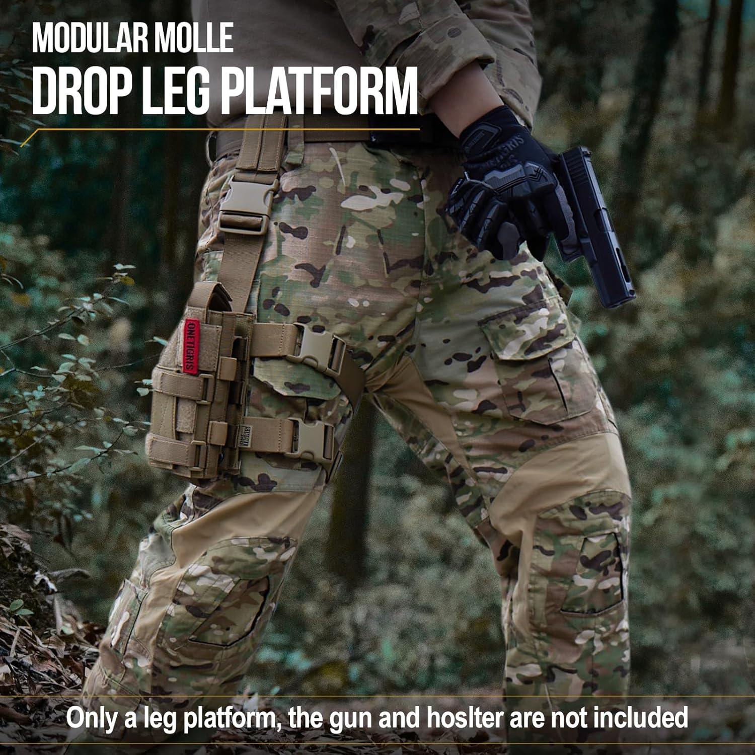 Panel Molle OneTigris para Pierna Ajustable 70 cm Marrón